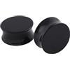 Beydodo Tappi per Orecchie 20mm, Tappi Orecchini Acrilico 2pcs Orecchino Piercing Uomo Forma Rotonda Nera
