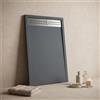 Olimpo Docce Piatto doccia nexus 3cm in marmoresina effetto pietra grigio scuro con griglia inox