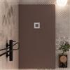 Olimpo Docce Piatto doccia kronos 3cm in marmoresina effetto pietra marrone - griglia inox