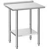 VEVOR Tavolo da Lavoro per Cucina in Acciaio Inox Senza Ruote, Tavolo per Preparazione da Cucina 762 x 610 x 894 mm con Alzatina 30 mm, Ripiano Sotto Portaoggetti 168 kg, Ristorante, Hotel, Catering