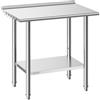 VEVOR Tavolo da Lavoro per Ristorazione in Acciaio Inox Senza Ruote, Tavolo per Preparazione da Cucina 915 x 610 x 894 mm Alzatina, Banco Cucina Ripiano Sotto Portaoggetti 227 kg, Ristorante, Hotel