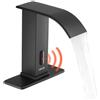 VEVOR Miscelatore Rubinetto Bagno senza Contatto Automatico a Cascata Nero Rubinetto con Sensore per Lavabo, Acqua Calda Fredda, Temperatura Regolabile, Alimentazione a Batterie, per Tubo da 9,5 mm