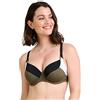 Sans Complexe Perspective 78AAH81, Top Bikini Classico con Ferretto Donna, Olive Vert/Noir/Blanc, 85C