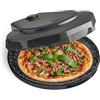 MisterChef Pizza Maker 1450 W piatti in ceramica, 30 cm, 2,3 metallo, libro di ricette 0, nero