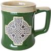 Carrolls Irish Gifts Tazza di ceramica stile irlandese con design a croce celtica, colore verde