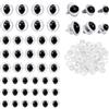 PH PandaHall 3 Stili Occhi di Sicurezza per Gatti 80 Pezzi Occhi di Sicurezza Rotondi da 16-19.5x12-18mm Occhio di Plastica 3D con Rondelle Occhio Ripieno Kawaii per Amigurumi Orsetti all'Uncinetto
