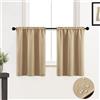 XTMYI, Piccole tende per finestre per bagno, impermeabili, a livello bar, cucina, set di tende per finestre, lunghezza 91 cm, beige neutro