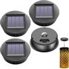 GAOUTO 4 pezzi di ricambio per luci solari: φ8 cm luci solari di ricambio top con LED luminoso, IP65, pannello solare impermeabile, lanterna sospesa, parte superiore di ricambio, pannello solare di ricambio