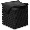 USANOOKS Panno in microfibra - 12 pezzi (40,6 x 40,6 cm) - 1200 lavaggi, asciugamani in microfibra ultra assorbenti per auto tessono sporcizia e liquido per una lucentezza a specchio senza aloni -