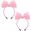 Wpppan 2 cerchietti per capelli con fiocco, per Halloween, colore rosa dolce, con fiocco, fasce per capelli per donne e griglie, decorazioni per feste di compleanno di Natale, facili da indossare, accessori