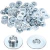 M METERXITY 50-Pezzi Dadi A T M6x6mm Zincati Acciaio Al Carbonio Dado A T Base Rotonda Dadi Per Saldatura Foro Passante Ferramenta Per Mobili Flangia Filettatura Femmina Argento