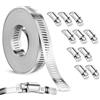 Wefaly Fascette stringitubo in acciaio inox 304, fascette stringitubo regolabili con fissaggio, fascette stringitubo, set di fascette stringitubo per acqua gas gas tubo acqua radiatore (3 M+10)