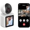 LASTCOW Telecamera WiFi interni, orientabile, videochiamate, videocamera intelligente, monitoraggio video per bambini, display HD da 2,8 pollici, con IR notturno
