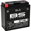 BS Battery Batteria moto AGM SLA BS Battery 300644 BT14B -4, Nero