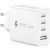 HOSOW Caricatore USB C Rapido, 50W 4 Porto Alimentatore USB C Multiplo Caricabatterie USBC Presa USB Multipla Caricatore Type C Spina per iPhone 17 16 15 14 13 12 11 Pro Max, Samsung Galaxy S25 S24 S23