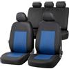 WALSER coprisedile auto Sandray set completo, coprisedile auto universale 4 pezzi, coprisedile auto, 2 coprisedili anteriori, 1 coprisedile posteriore blu-nero
