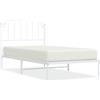 vidaXL Struttura letto con testiera in metallo bianco 100x200 cm