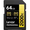 Lexar 64GB 2000X SDXC CARD UHS-II Gold Series V90