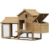 Easycomfort Pollaio Prefabbricato in Legno per 2 Galline con Recinzione e Nido per Cova, 150.5x54x87cm