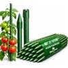 Home Tresor Set 25 Paletti per Piante Rampicanti e Pomodori in Acciaio Plastificato Bastoncini Supporto Resistenti per Orto Giardino Pali Tutori Sostegno Antiruggine Cetrioli Fiori Verdure Piante (90 cm x 8 mm)