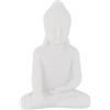 Relaxdays Statua del Buddha Seduto, Figura H:17 cm, per Interni ed Esterni, Resistente alle Intemperie, in PVC, Bianco