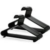 KEPLIN Grucce in Plastica Nero - Confezione da 50, Appendini Salvaspazio Armadio, Appendiabiti Robusti con Barra per Completi e Pantaloni e Clip, Salvaspazio, Larghezza 37,5 cm