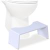 Relaxdays Sgabello per WC Pieghevole, per Adulti, in bambù Antiscivolo, HxLxP: 19x43,5x20 cm, Bianco