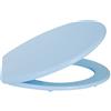 MSV 141024 - Sedile WC con Cerniere, in Polipropilene/Acciaio/Plastica, Azzurro