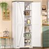 TEENFON 170 cm Credenza Cucina Alta, Mobile Cucina con 4 Ante, Mobile Dispensa con Ripiani Regolabili, per Sala da Pranzo e Soggiorno, Bianco, 30x60x170 cm