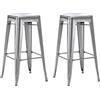 Duhome Sgabello Bar Industriale Esterno, Set di Sgabelli Bar Alto in Metallo, Impilabile Sgabelli da Pranzo, Scandinavian Sgabello Alta per Cucina, Pranzo, Pub, Moderni (Primario, 76cm-2PCS)