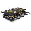 Tristar Raclette - 8 persone - Superficie di cottura 42 x 23 cm - Termostato regolabile con anello illuminato - 1400 W - Nero - RA-2746