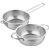TIKODIDA Colino Scolapasta in Acciaio Inox 194 CM Doppio Manico Cestello Filtrante per Lavare Frutta Verdura e Riso Filtro Cucina per Scolare Pasta e Alimenti Piccoli Utensile