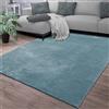 TT Home Tappeto Salotto Pelo Corto Monocolore Design Moderno Lavabile, Colore: Blu Chiaro Turchese, Dimensione:200 cm tondo