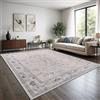 TT Home Tappeto Boho Vintage Soggiorno Pelo Corto Design Retro Antiscivolo Facile Manutenzione Moderno Sala Da Pranzo Ingresso Lavabile, Colore:Argento, Dimensione:120x160 cm