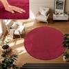TT Home Tappeto Salotto Pelo Corto Monocolore Design Moderno Lavabile, Colore: Rosso, Dimensione:120 cm tondo