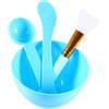 HAMPPLIES Set 4 Pezzi Ciotola per Maschera Viso Anti-Goccia in Silicone Pennello e Spatola per Mescolare Maschere Fai da Te Strumenti Professionali per Bellezza e Cura Chioma