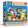 Trefl - Puzzle in Legno: PAW Patrol, l'Adorabile Team di Cagnolini - 24 Pezzi, Wooden Puzzle, Bordi Arrotondati, Motivo Decorativo sul Retro, per Bambini dai 3 anni
