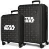 Disney Joumma Star Wars Black Set di valigie nero 55/65 cm rigida 6,8 kg chiusura TSA integrata ABS 6,8 kg 109L espandibile bagaglio a mano