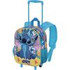 Disney Lilo e Stitch Colors-Zainetto 3D con Ruote Piccolo, Turchese, 26 x 34 cm, Capacità 7 L