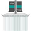 AULEEND Docce Fisso Quadrato Soffione Doccia a Pioggia in Acciaio Inox Soffione Doccia a Pioggia con Getti In Silicone Anticalcare 304 Acciaio Inox Ultra Sottile (Argento, 25 cm)