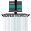 AULEEND Docce Fisso Quadrato Soffione Doccia a Pioggia in Acciaio Inox Soffione Doccia a Pioggia con Getti In Silicone Anticalcare 304 Acciaio Inox Ultra Sottile (Nero, 25 cm)