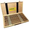 FAMAG - Set di punte per lewis, in cassetta di legno, 8 pezzi, Ø 10, 12, 14, 16, 18, 20, 22, 24 mm, lunghezza totale 460 mm