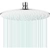 AULEEND Docce Fisso Rotondo Soffione Doccia a Pioggia in Acciaio Inox Soffione Doccia a Pioggia con Getti In Silicone Anticalcare 304 Acciaio Inox Ultra Sottile (Cromo, 25 cm)