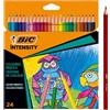 BIC Intensity, Matite Colorate per Adulti, Fusto Triangolare, Colori Brillanti e Intensi, 24 Unità