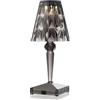 Kartell Battery Lampada da Tavolo, Confezione da 1 Pezzo, Fumè, Cristallo, 15x43 cm