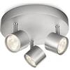 Philips LED Star, Lampadario a Faretti, 3 Punti Luce, Rotondo, Dimmerabile,13.5W, Cromato Opaco