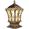 JUNNIU Lampione da Giardino Lampada da Esterno Impermeabile Rustica Lampada da pilastro in Bronzo Lampada da palo a LED in Vetro Vintage Illuminazione dal Tramonto all'alba Ville Giardino Portico