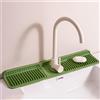 Odot Tappetino per Rubinetto Cucina Bagno in Silicone Tappetino per Lavello Paraspruzzi Lavello Cucina Ad Asciugatura Rapida Tappetino Multiuso per Lavello e Proteggi Lavandino (Verde,60x14x2,1 cm)