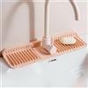Odot Tappetino per Rubinetto Cucina Bagno in Silicone Tappetino per Lavello Paraspruzzi Lavello Cucina Ad Asciugatura Rapida Tappetino Multiuso per Lavello e Proteggi Lavandino (Rosa,45x14x2,1 cm)