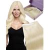 Fshine Extension Capelli Veri Biadesivo Genius PU Trama Lunga Extension Biadesive Capelli Veri Biondo Platino 45 cm 50 g 1 pc Lisci Extensions Biadesive Umani Compleanno 60